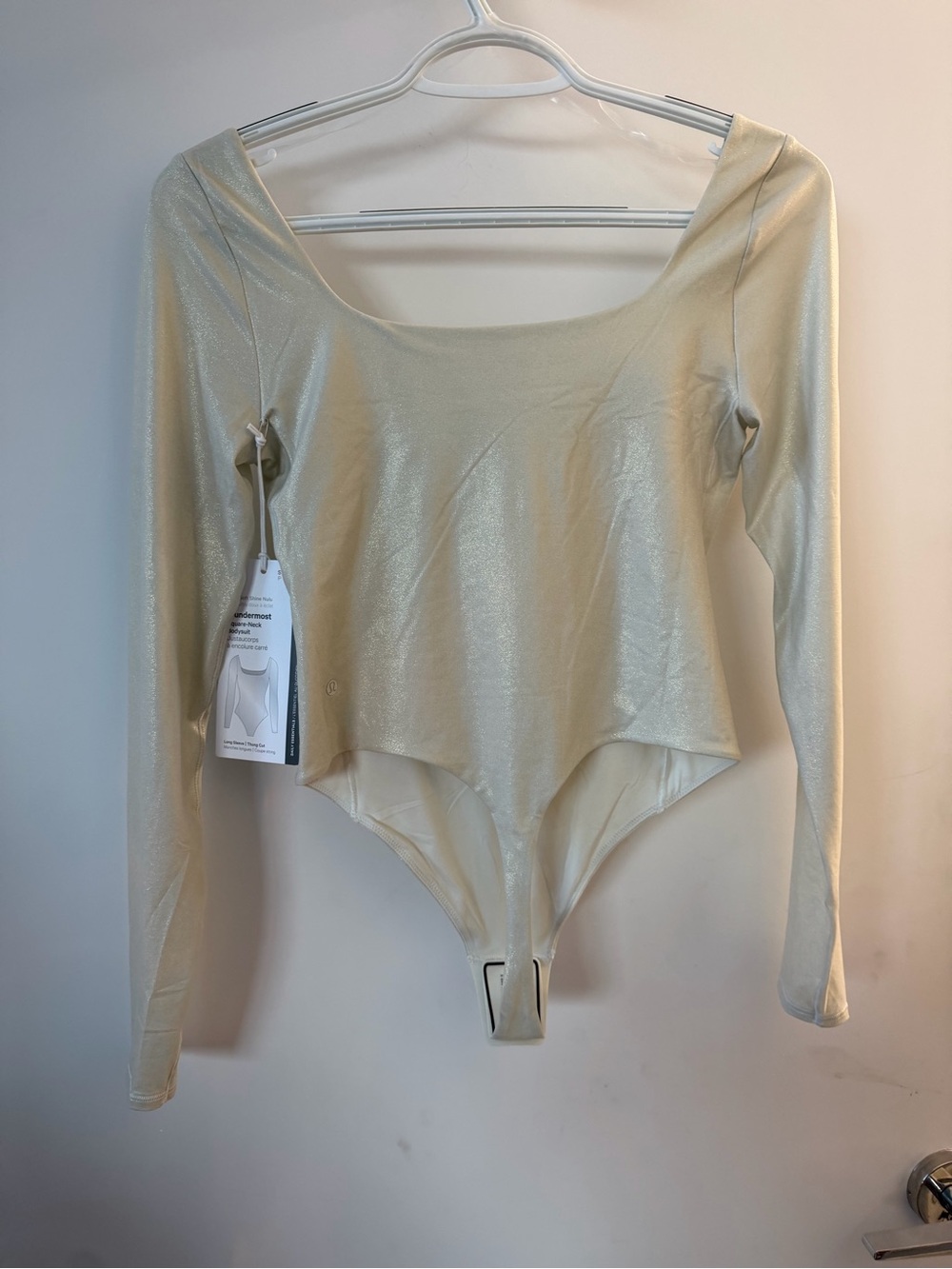 Nulu Long Sleeve Scoop Neck Bodysuit - Cream - Picture 4 of 5